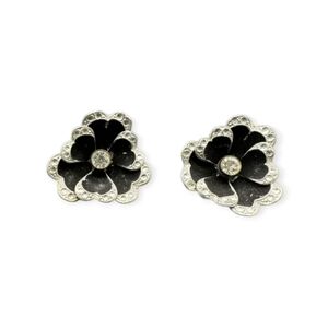 Vintage Earrings Czech 1930s Pansy Flowers Screw Back
